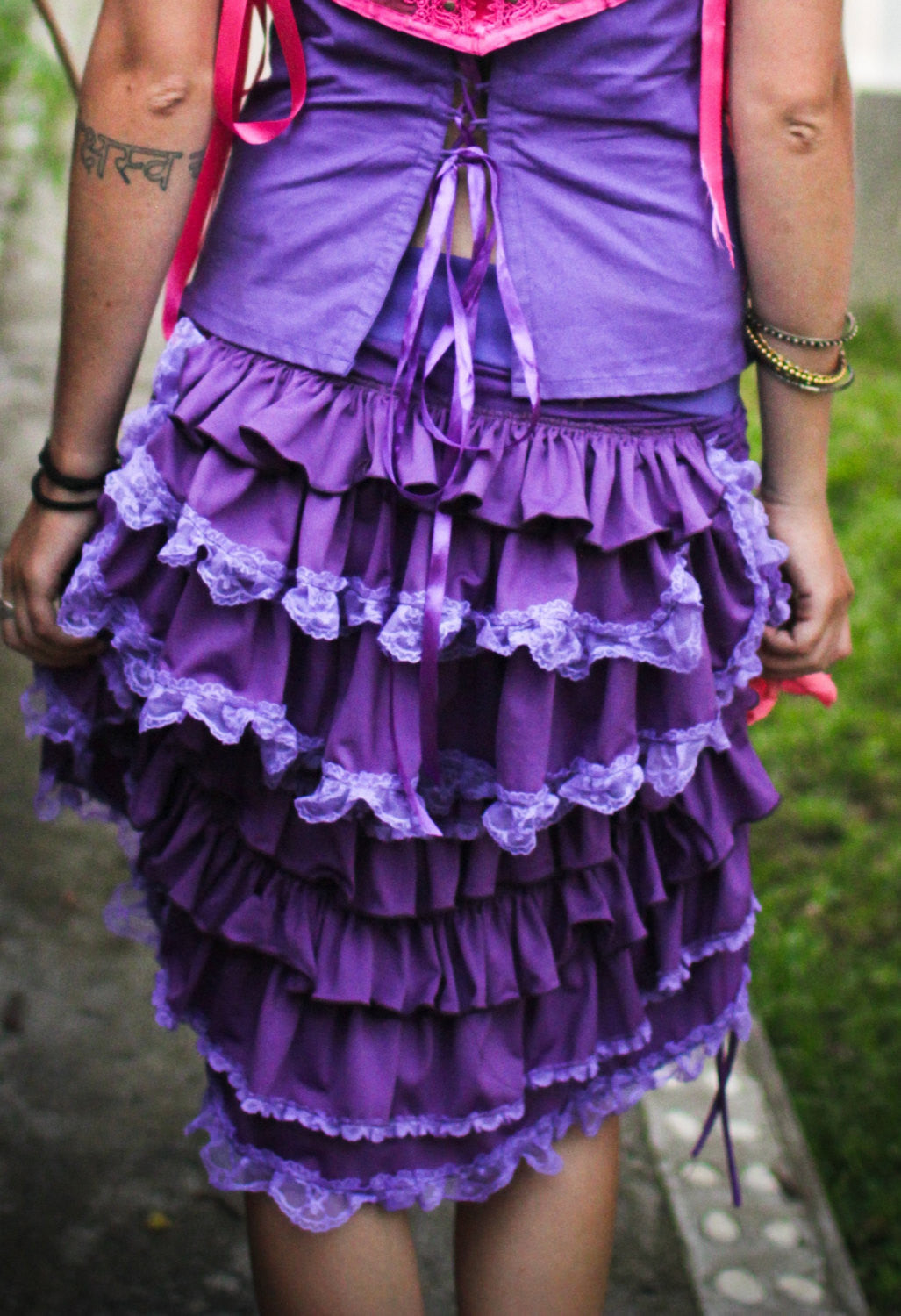 Women's Flowy Leopard Print Skirt in Purple - Sexy Mama